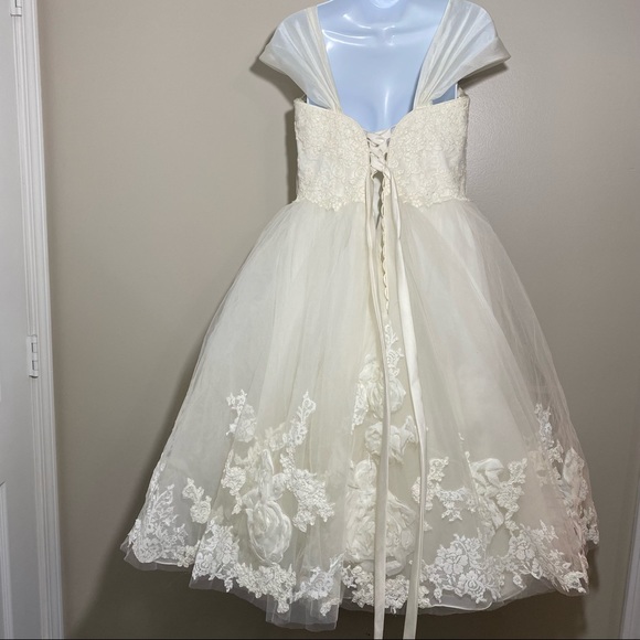 Sottero and Midgley Short Ivory Wedding Dress Size 12 Bride Bridal Gown - Picture 6 of 16